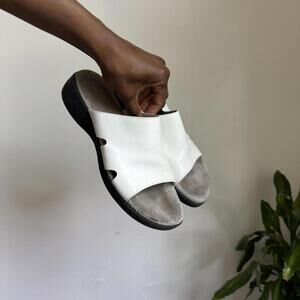 Vintage Croft & barrow White leather slide sandals size‎ 8.5M